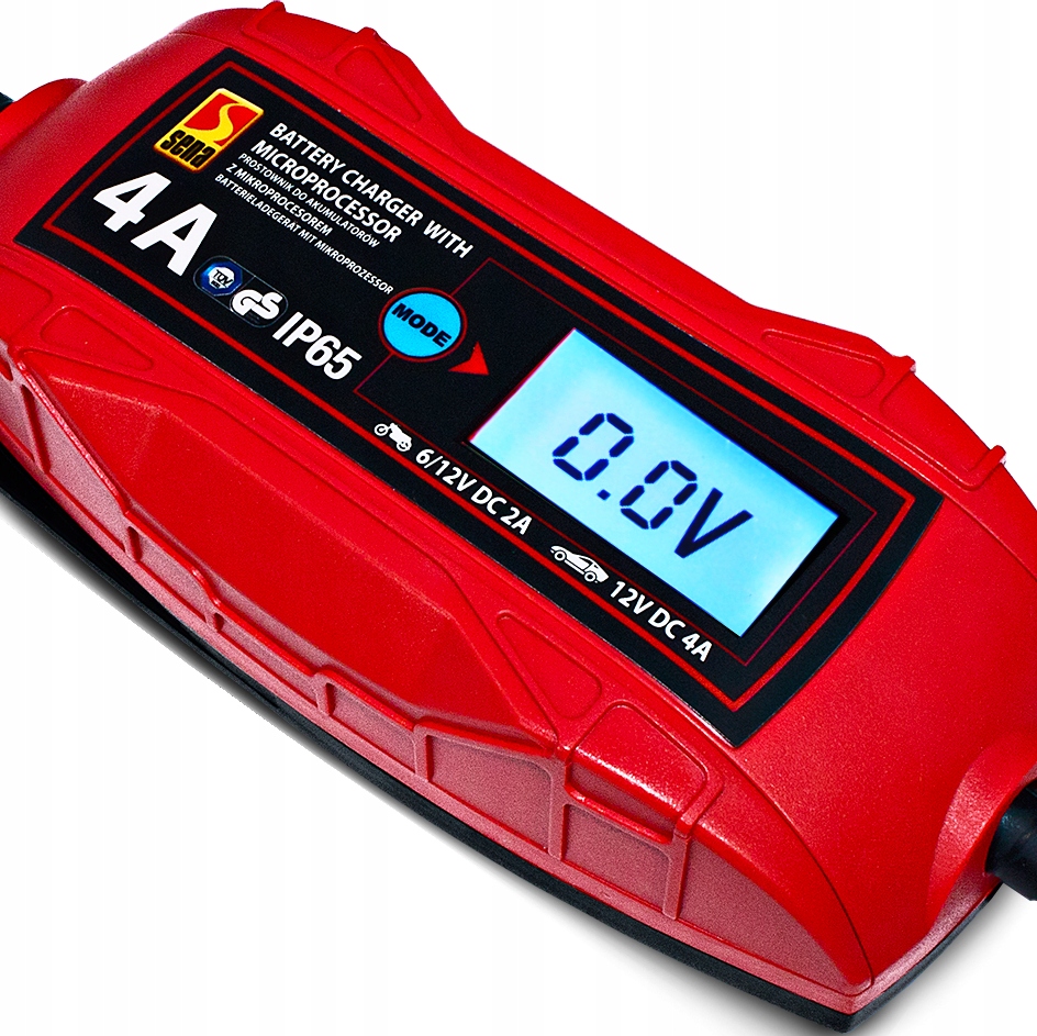 ŁADOWARKA PROSTOWNIK DO AKUMULATORA ŻELOWY 6V 12V AKUMULATORÓW LCD TUV GS Natężenie maksymalne 4 A