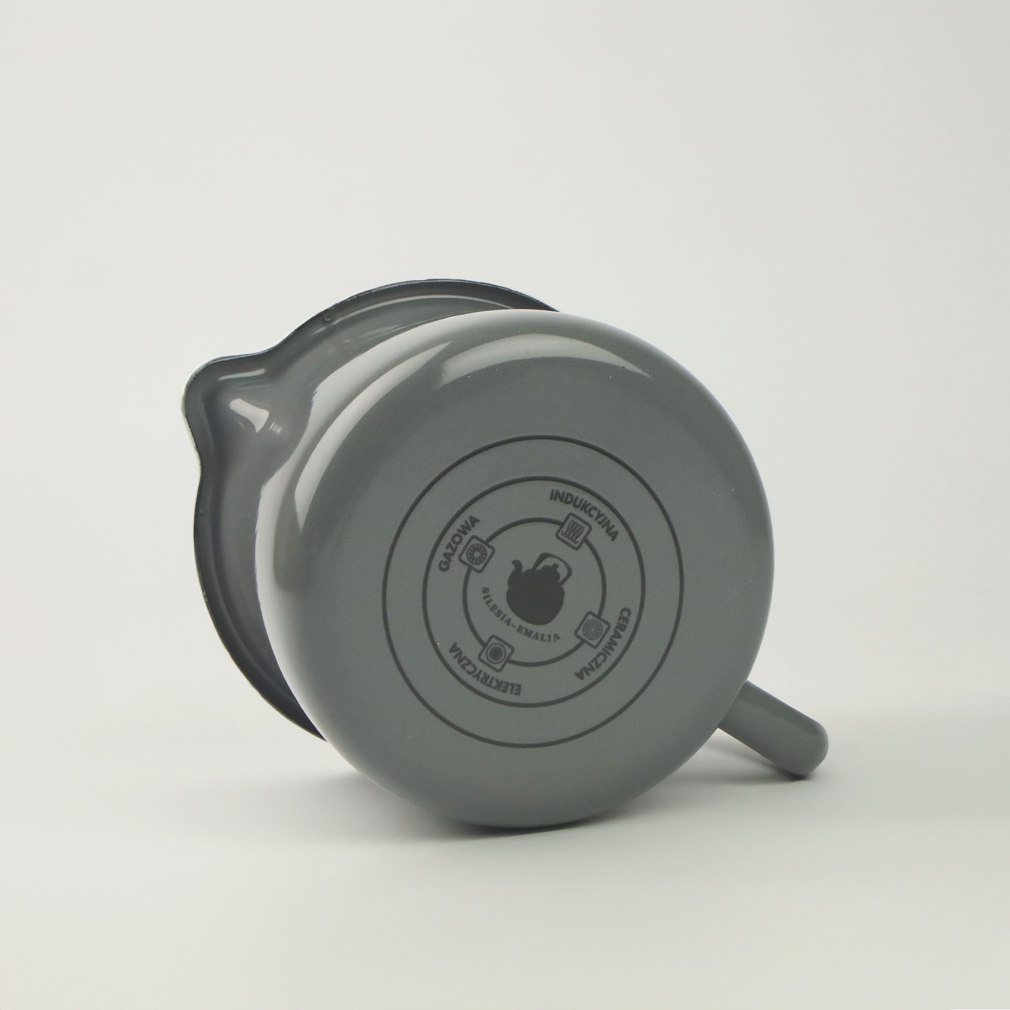 EMALIOWANY KUBEK Z WYLEWKĄ DZBANUSZEK NA KUCHENKĘ Z DZIÓBKIEM 1,7L SZARY