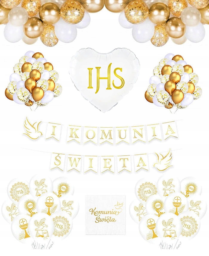 

Pierwsza Komunia Dekoracje Balony Komunijne 62SZT