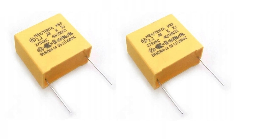 2 × КОНДЕНСАТОР 2,2 МКФ 275 В ПЕРЕМЕННОГО ТОКА 5% МКП ПЛЕНКА