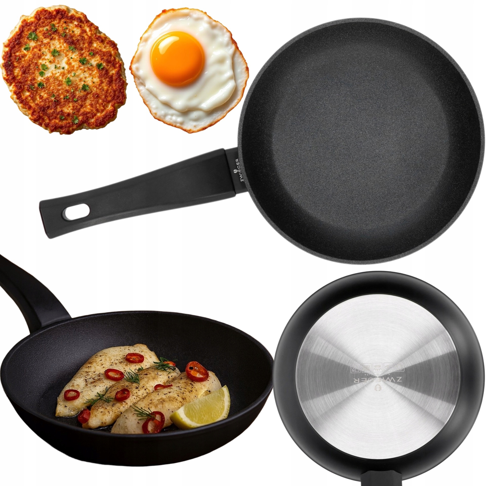 Zwieger Caldo Patelnia 20CM Nieprzywierająca Indukcja Przekładka Ochronna