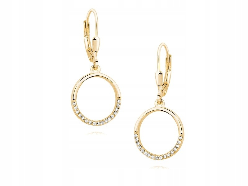 

Wiszące Kolczyki Srebrne Kółka Circle Cyrkonie