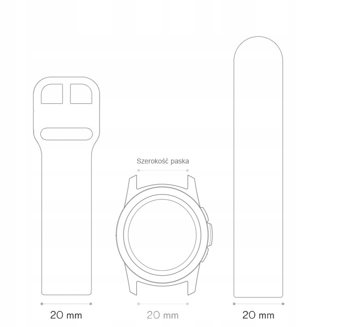 PASEK GUMOWY OPASKA DO SMARTWATCH ZEGAREK 20 mm Odcień granatowy
