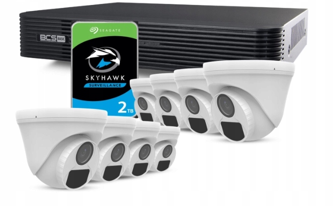 Zestaw monitoringu 8 kamer 5Mpx z rejestratorem i dyskiem 2TB