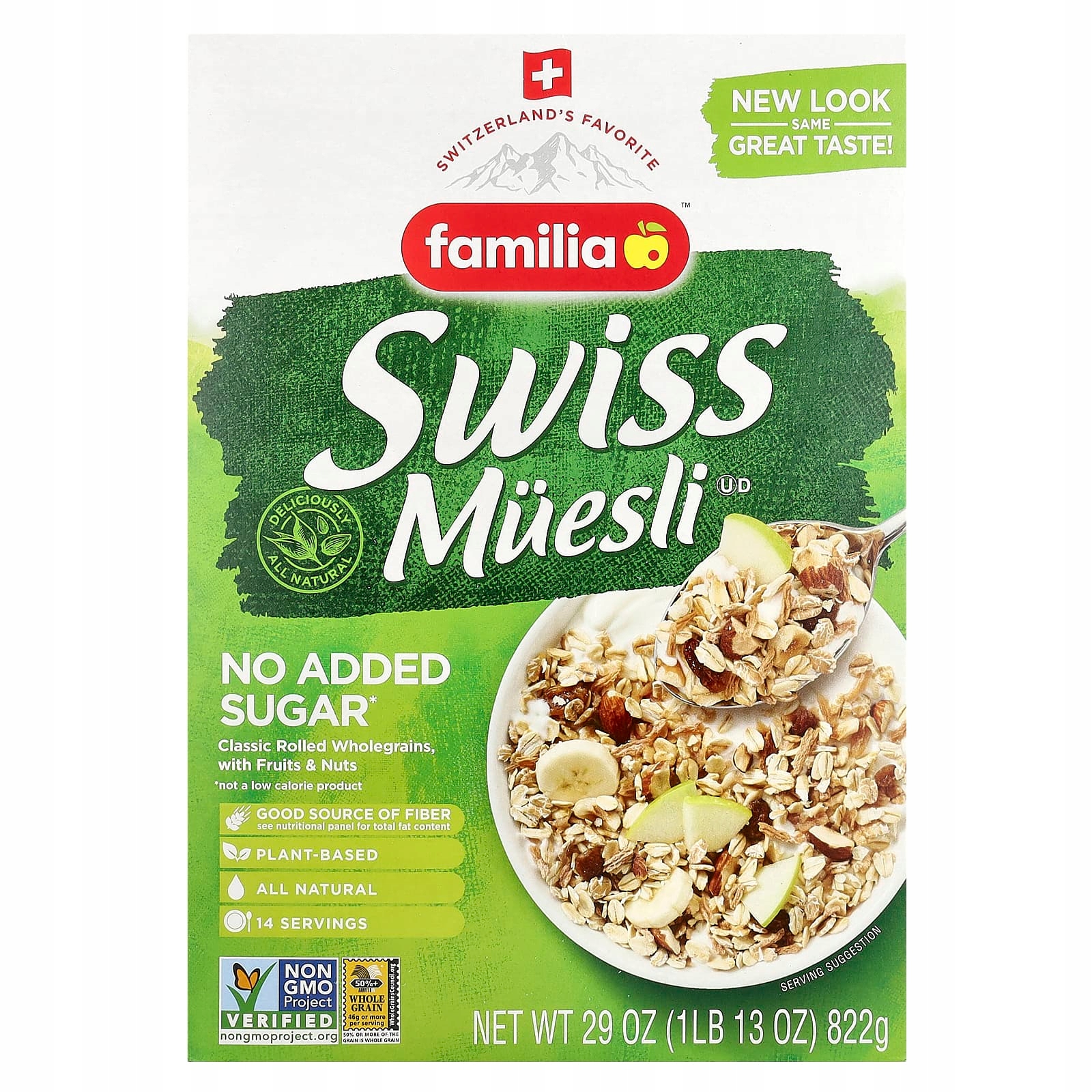 Familia, Švýcarské müsli, bez přidaného cukru, 822 g