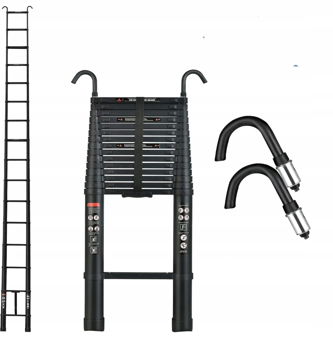 žebřík 6,5 m, pracovní háky bonus