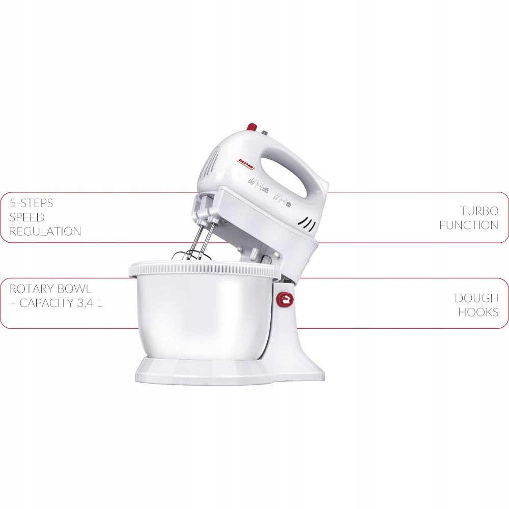 MPM Robot Kuchenny 750W 3L BPA Free 5 Prędkości Turbo Stal Nierdzewna — miniatura 7