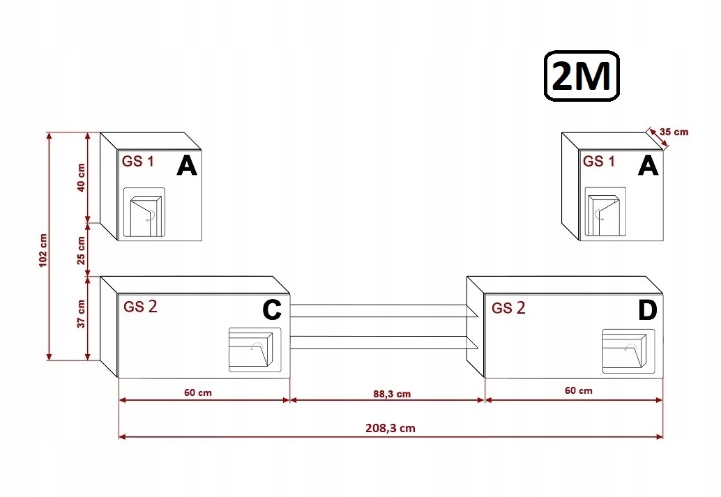 Meble Do Salonu Nowoczesna Meblościanka D144 New Marka Prime-Home