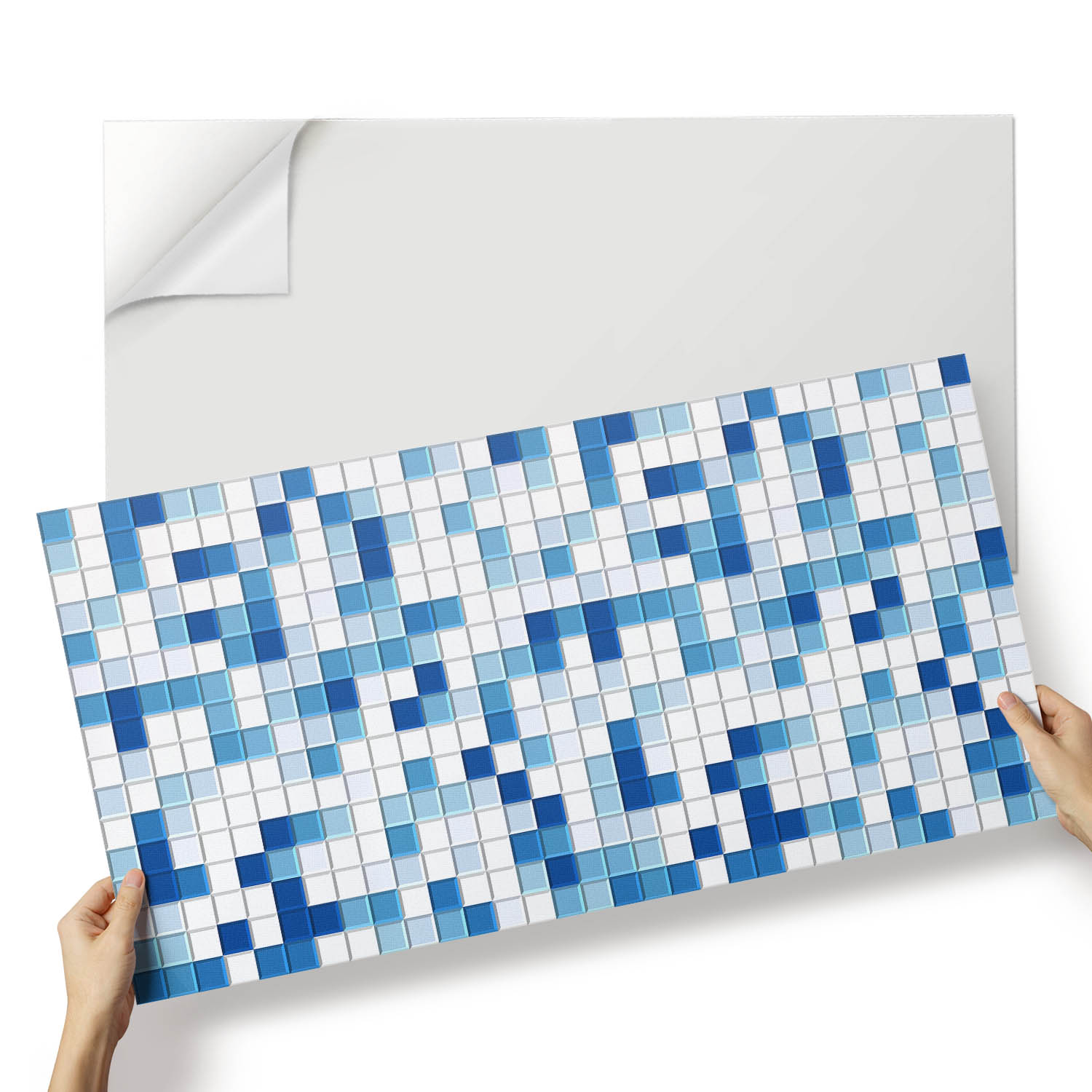 Pvc panel Mozaikový vzor v intenzivních odstínech modré barvy 100 x 50 cm