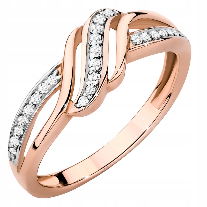 Zlatý Prstýnek ryzosti 585 s Brilianty 0,12 ct 14k