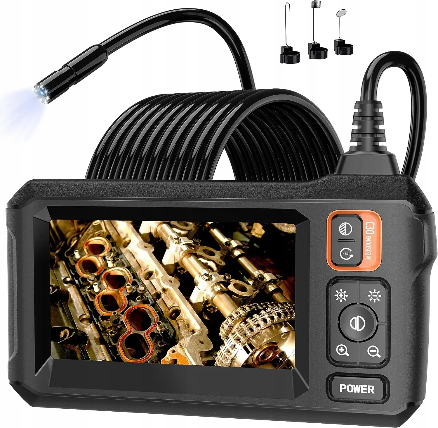Inskam endoskopická kamera 8 mm Hd 1080P Ips 4,3 palce IP67 8 Led diod 1 m