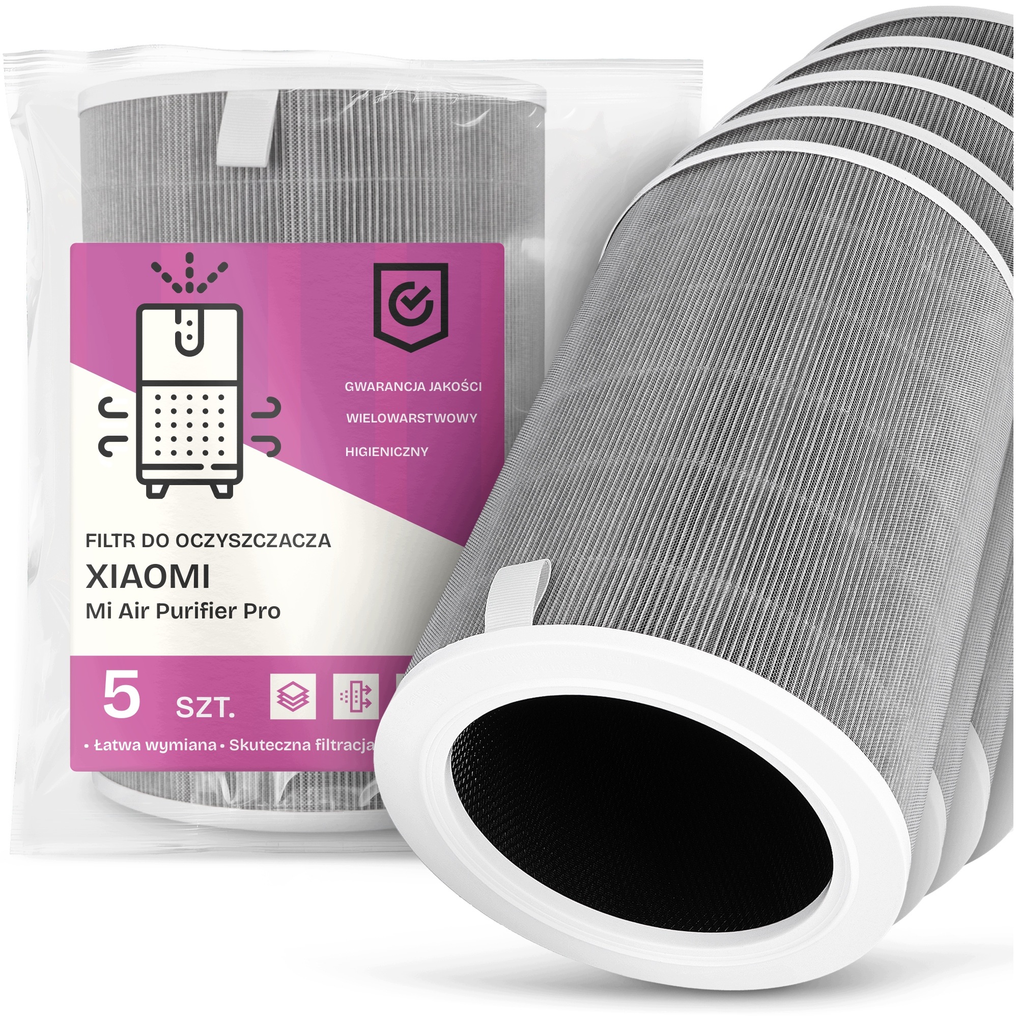 5 x Filtr Pro Čističku Vzduchu Xiaomi Mi Air Purifier Pro Hepa náplň