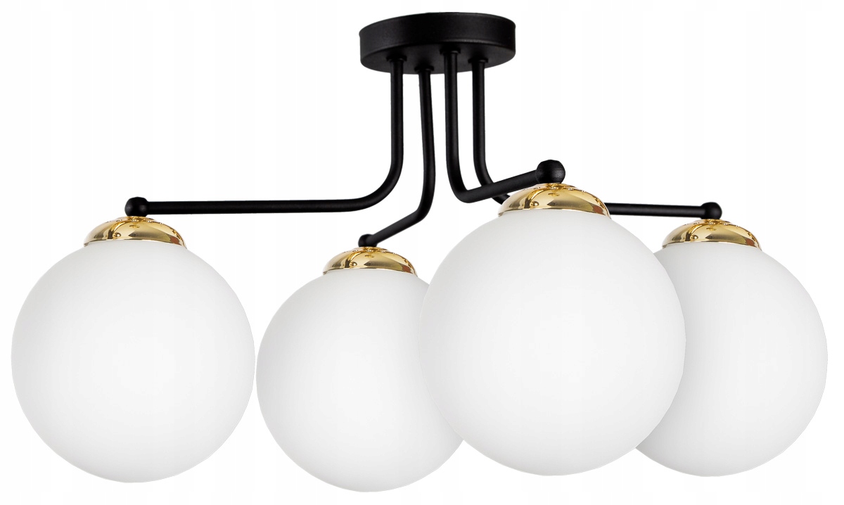 

Lampa Sufitowa Wisząca Szklana Kule Złota Loft Led
