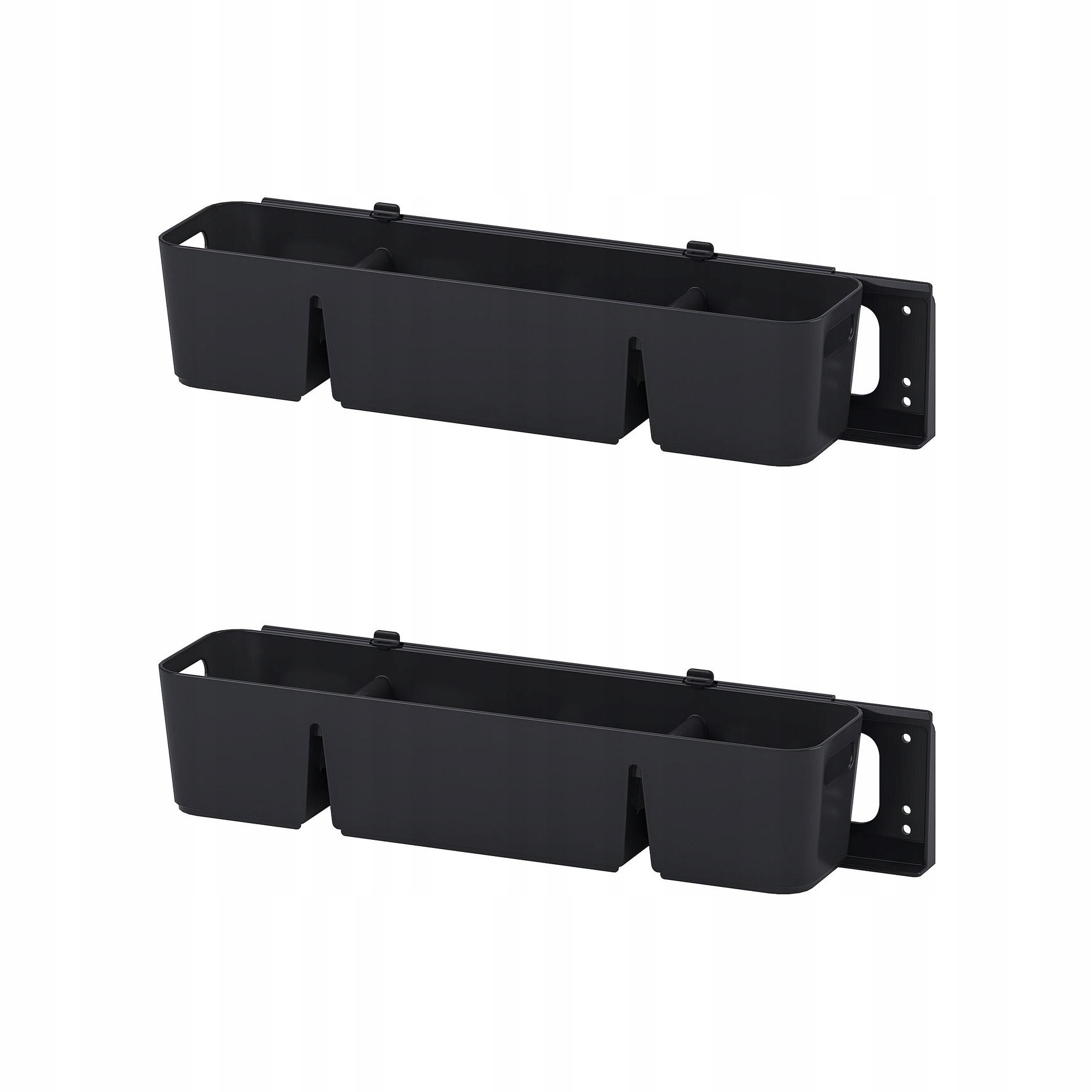 2 ks Kontejner s vodítkem antracitový 50x15x12 cm pro skříně
