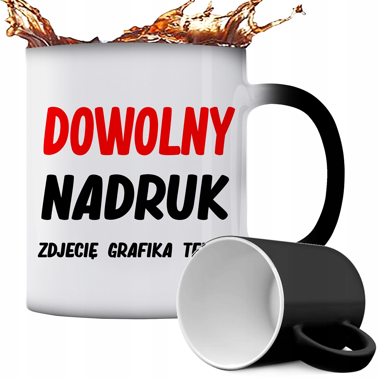 MAGICZNY KUBEK Z WŁASNYM NADRUKIEM TWOIM ZDJĘCIEM TEKST LOGO ZMIENIA KOLOR