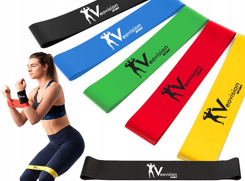 

Taśma Guma Fitness Do Ćwiczeń Treningu Zestaw 5szt