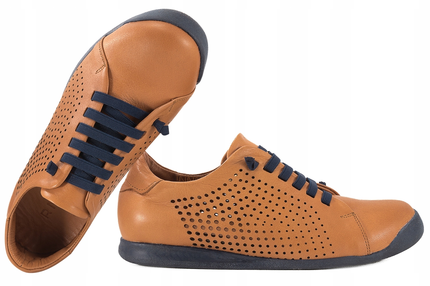 Ravini 1602 Ažurové Dámské Kožené Polobotky, hnědé, hnědá, 37