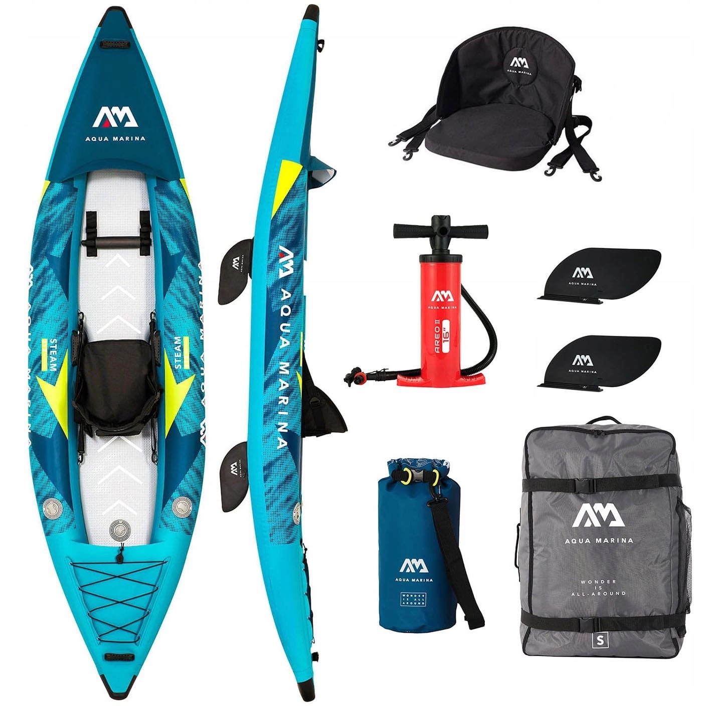 Kajak pompowany dmuchany pneumatyczny Aqua Marina 1os Steam 312 cm Torba