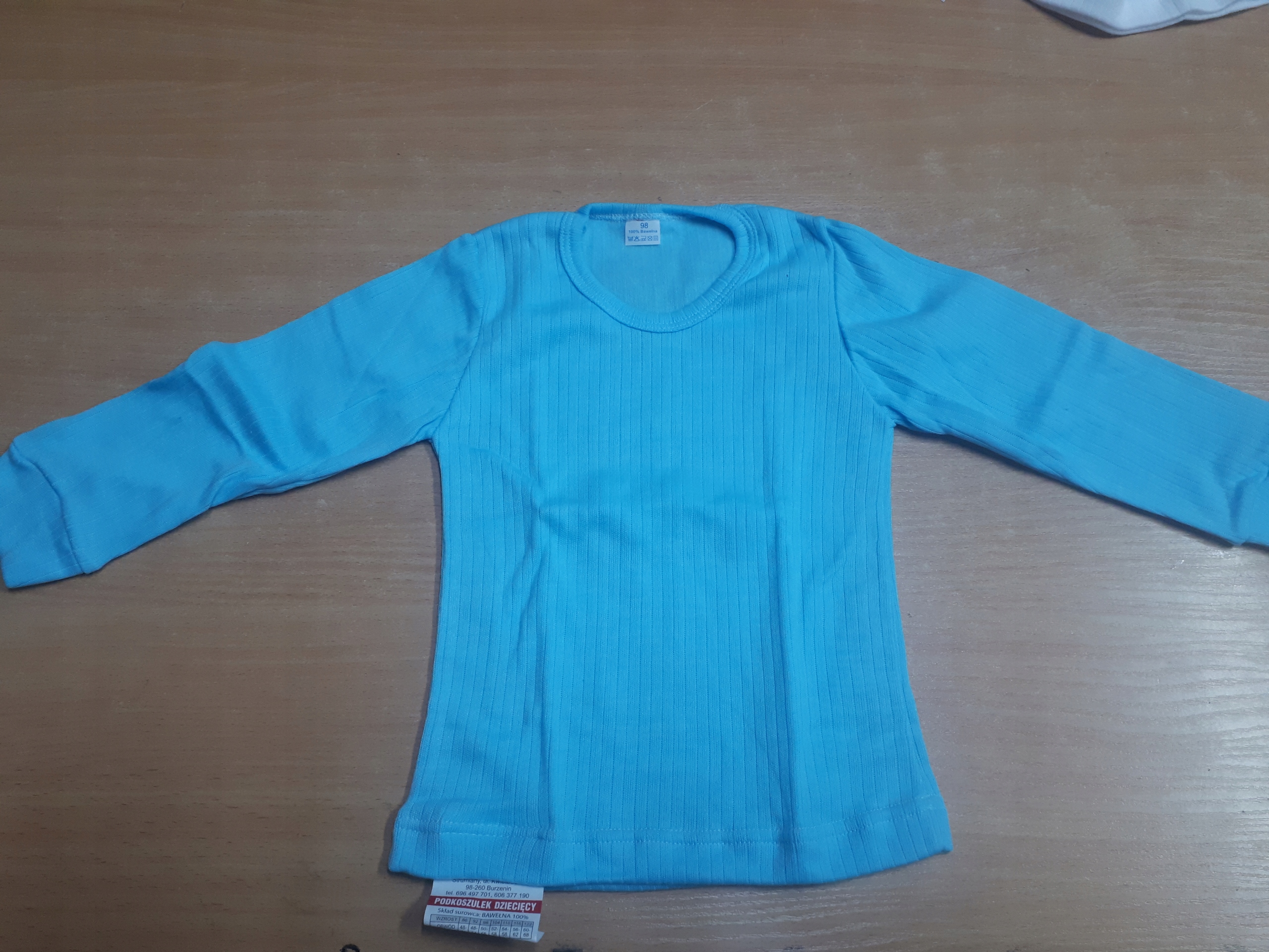 

Podkoszulek dł.ręk (ocieplany-turkusowy)roz- 92