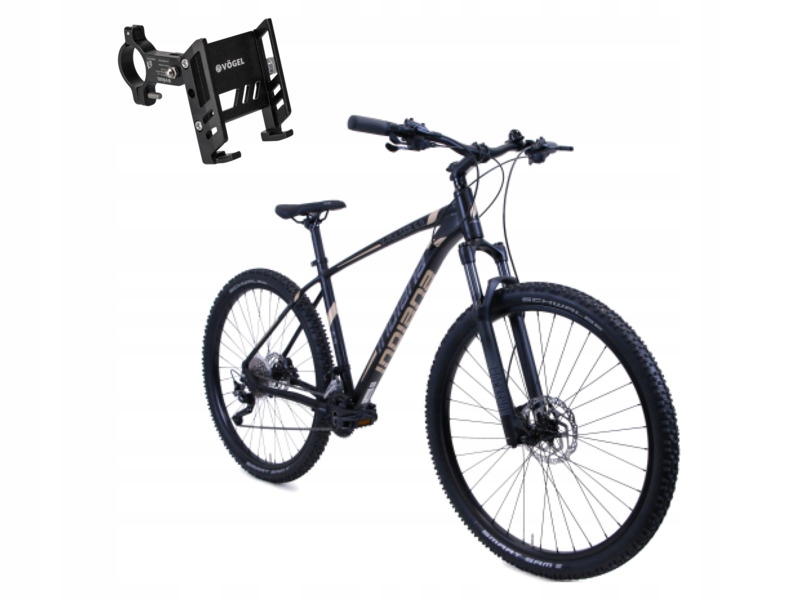 Rower górski Mtb Indiana X-Pulser 6.9 M19 29 cali męski Czarny+Uchwyt Vögel