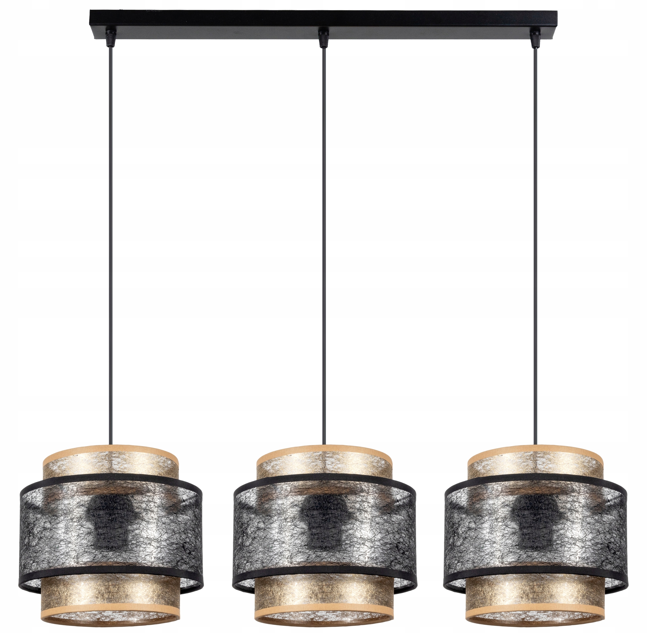 

Lampa wisząca żyrandol sufitowa czarna abażur Led