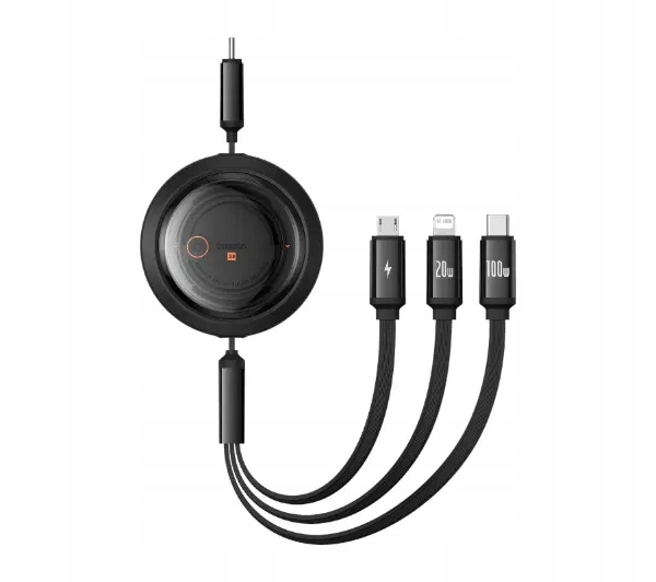Kabel Baseus Free2Draw 3w1 Usb-c Usb-c Lightning micro Usb 100W 1,1m