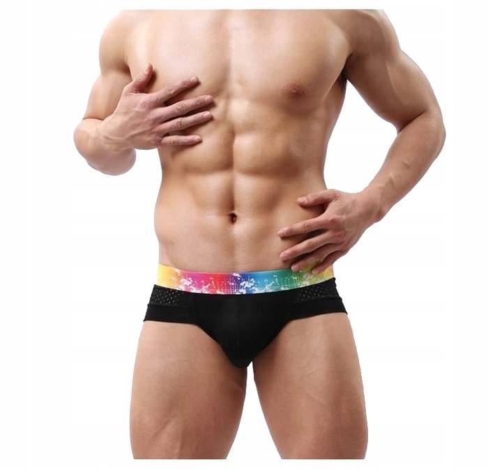 SEXY CZARNE ODDYCHAJĄCE MĘSKIE SLIPKI _ XXL