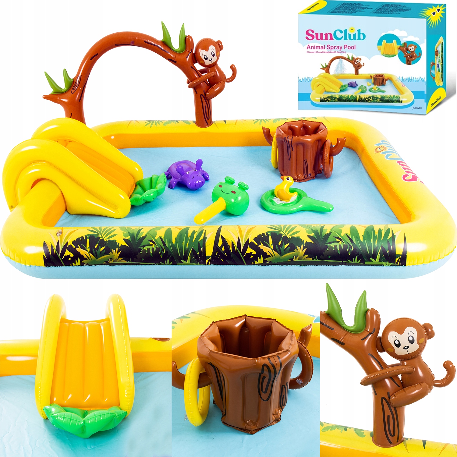 Jilong SunClub Basen dmuchany dziecięcy Plac Zabaw zwierzątka 214x167 cm