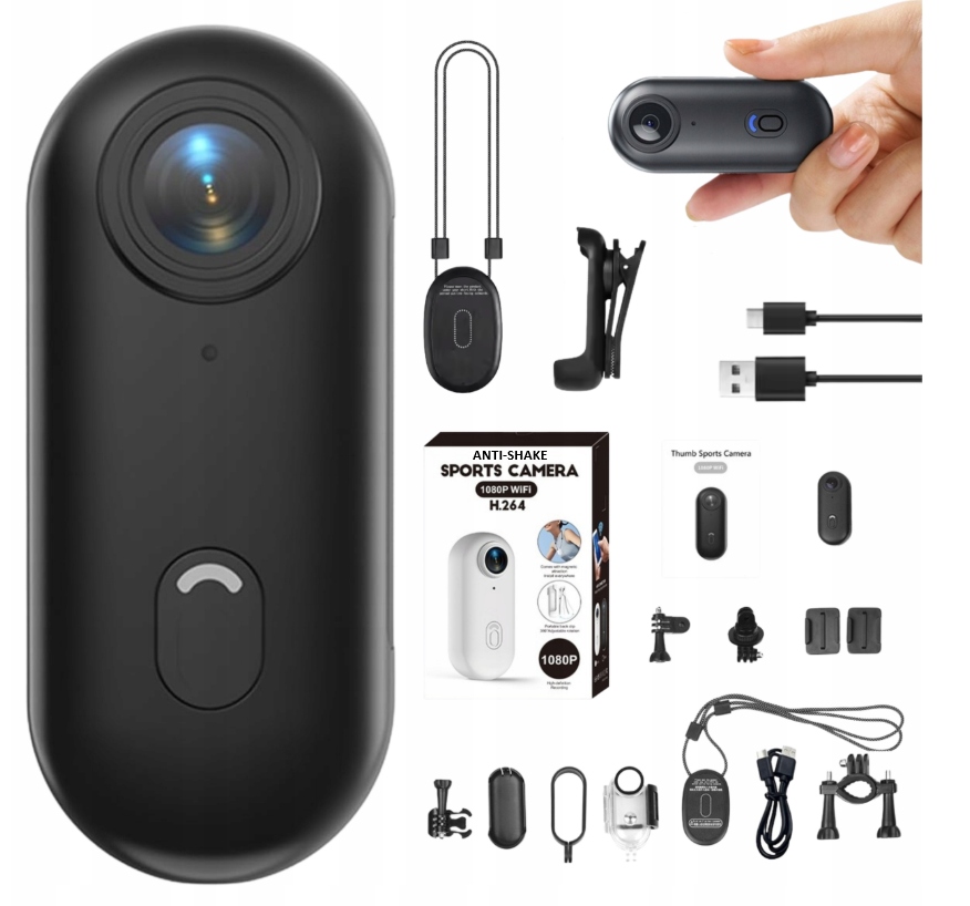 Mini Kamera Sport WiFi 4K Wodoodporna Magnetyczna Stabilizacja Anti-shake