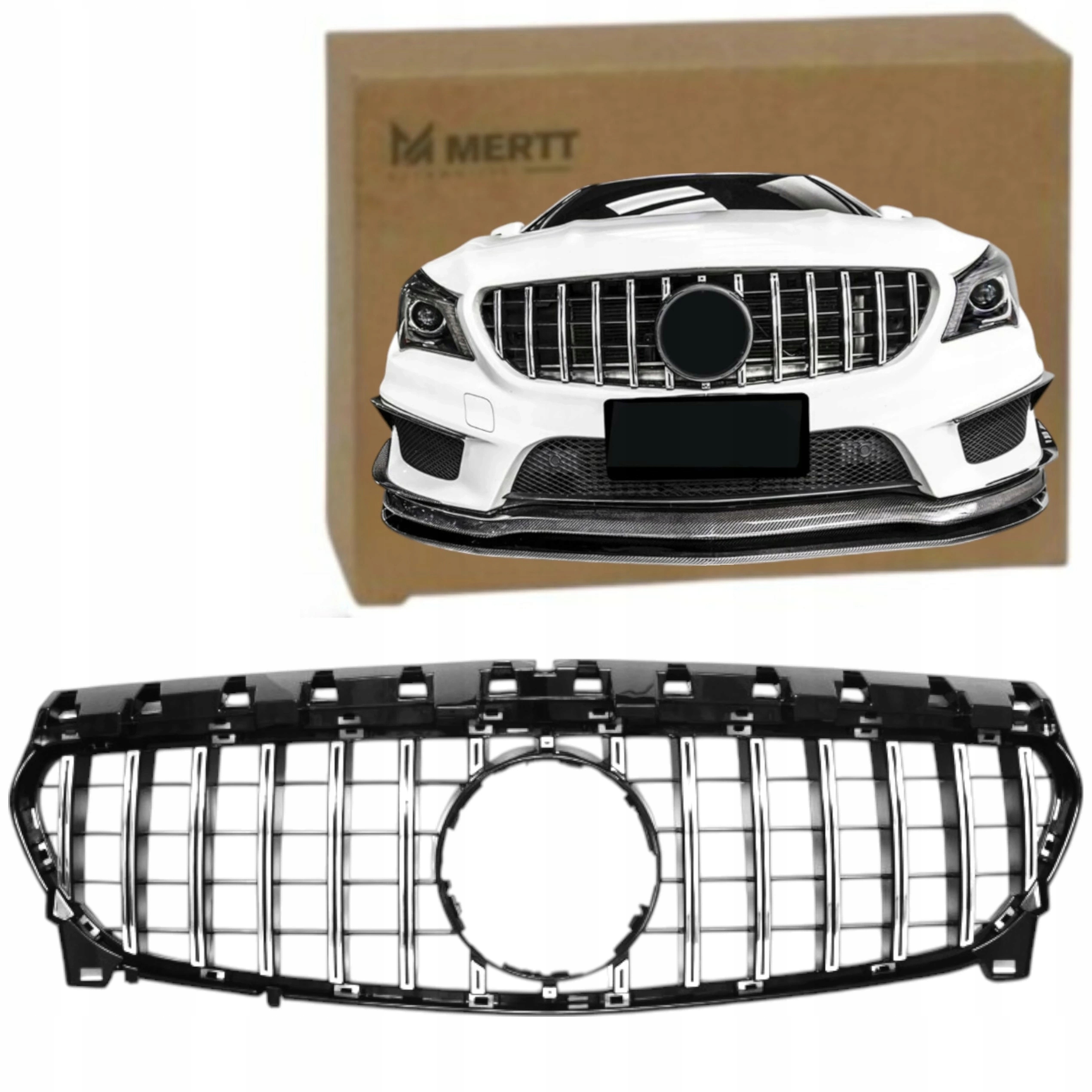 Grill atrapa chladiče nárazníku Mercedes Cla C117 W117 13-19 Amg Gt černá