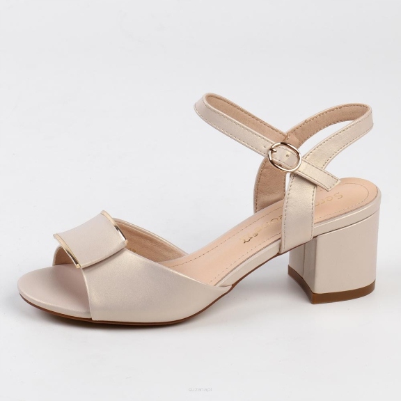 Sergio Leone dámské sandály SK806 béžová perleťová kostka vel. 36