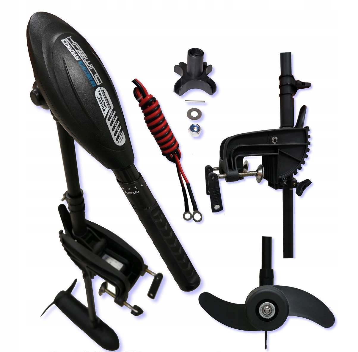 Silnik elektryczny Haswing Osapian 45 lbs 12V kolumna 90cm Strefa ciszy