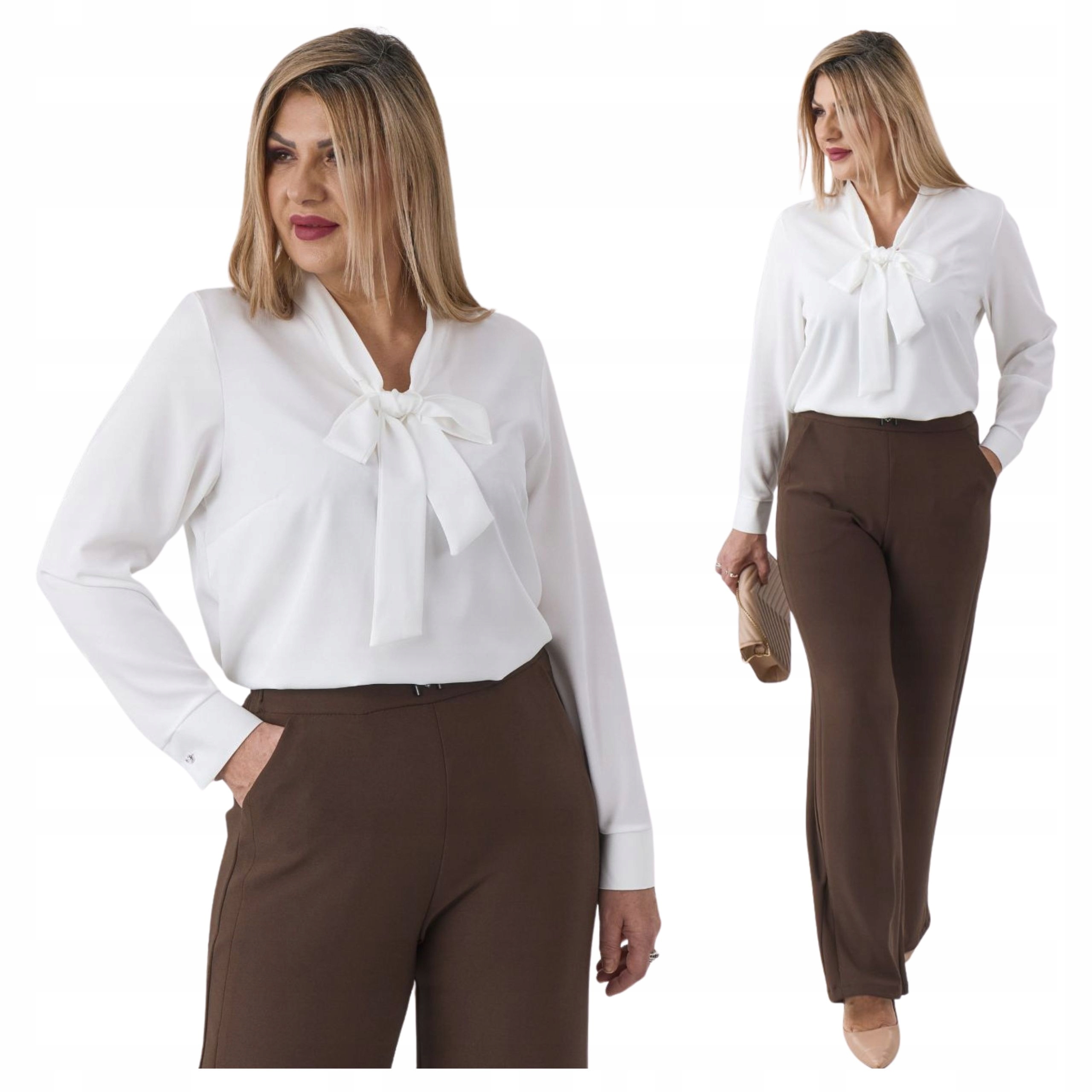 Bluzka damska wiązana pod szyją Polski Producent duże rozmiary