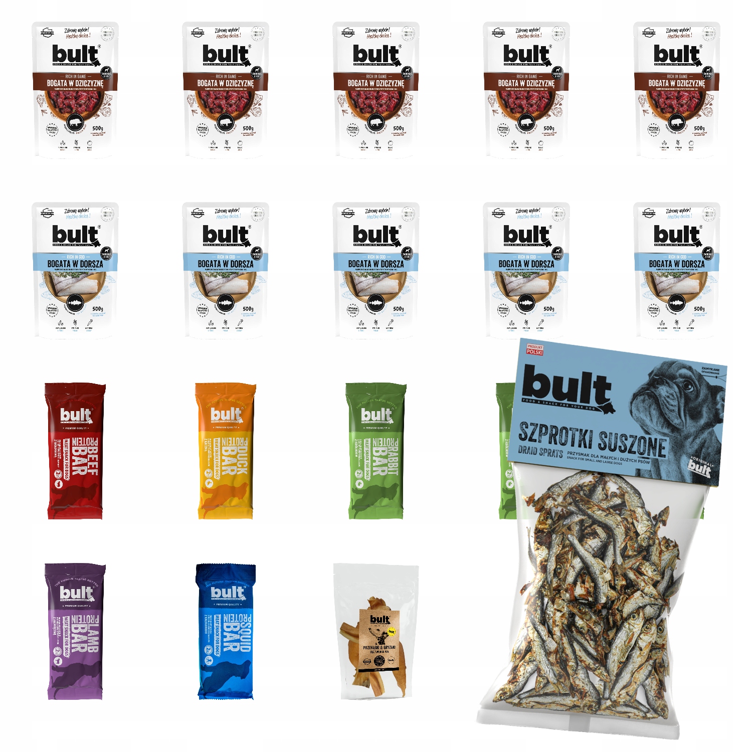 Levně MIX Vlhké Krmivo Bult Sáček 10x500G Zvěřina+příčesek Pochoutky