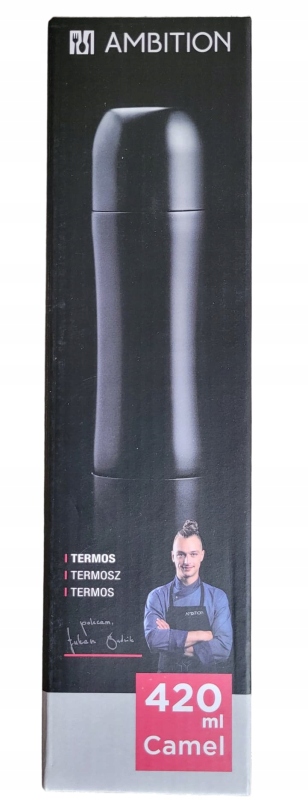 

Ambition Termos czarny 2 Kubki 420ml stalowy