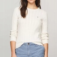 Svetr Tommy Hilfiger pletený, klasický bílý, bavlněný, velikost XL (nový)