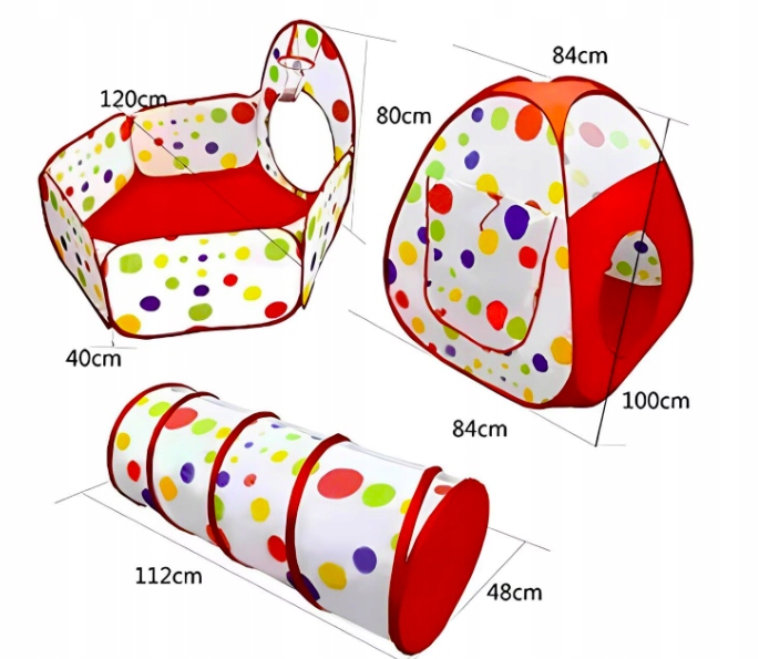 NAMIOT DUŻY 3W1 DLA DZIECI TUNEL SUCHY BASEN IGLO DOMEK KOSZ DZIECIĘCY Kod producenta prmrc3x1