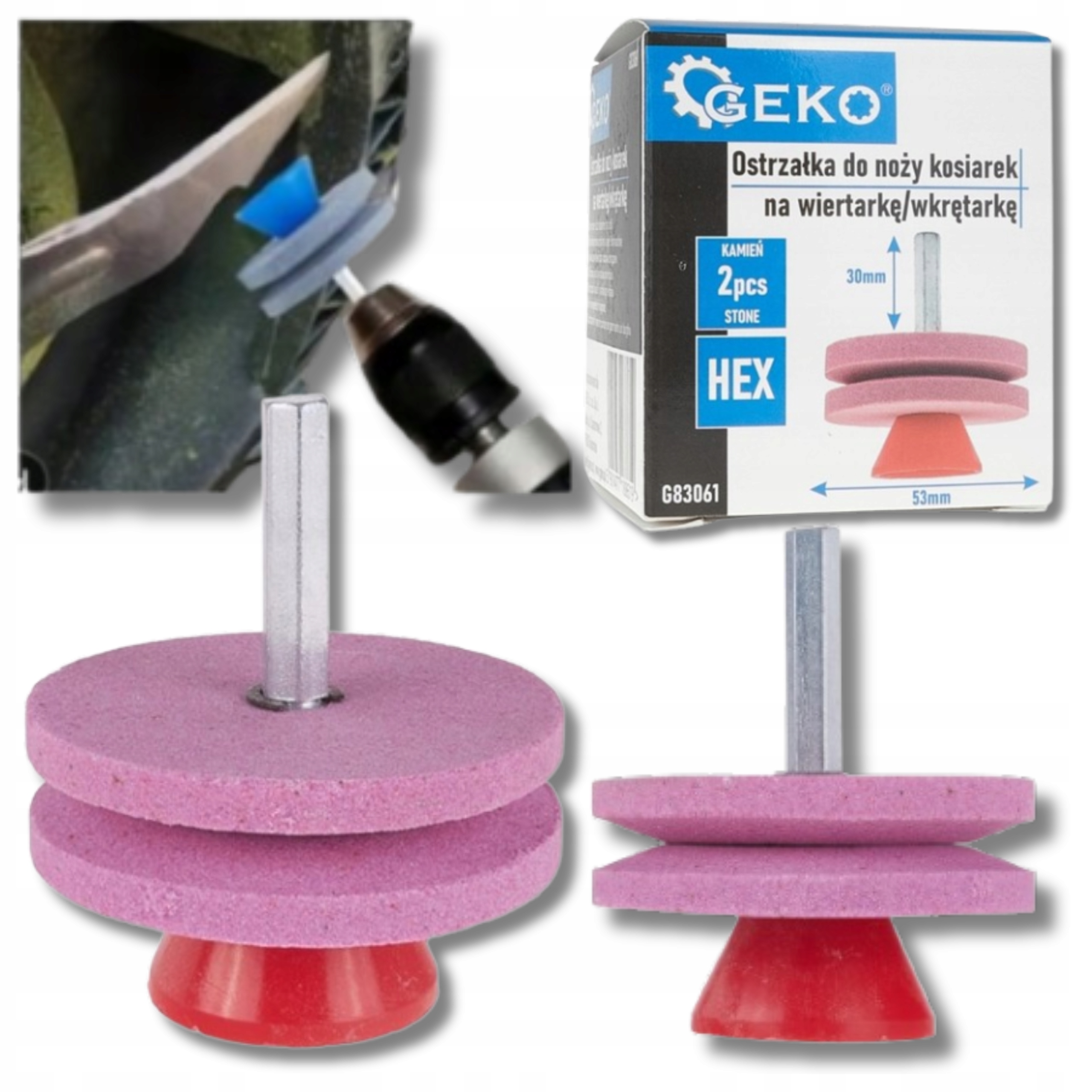 Brousek pro nože na sekačku Jednokomorový pro vrtačku Brusné kameny 53 mm