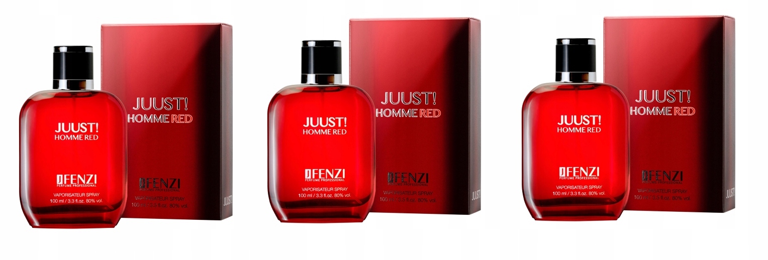JFenzi Juust! Homme Red 3x100ml pánská parfémovaná voda sada