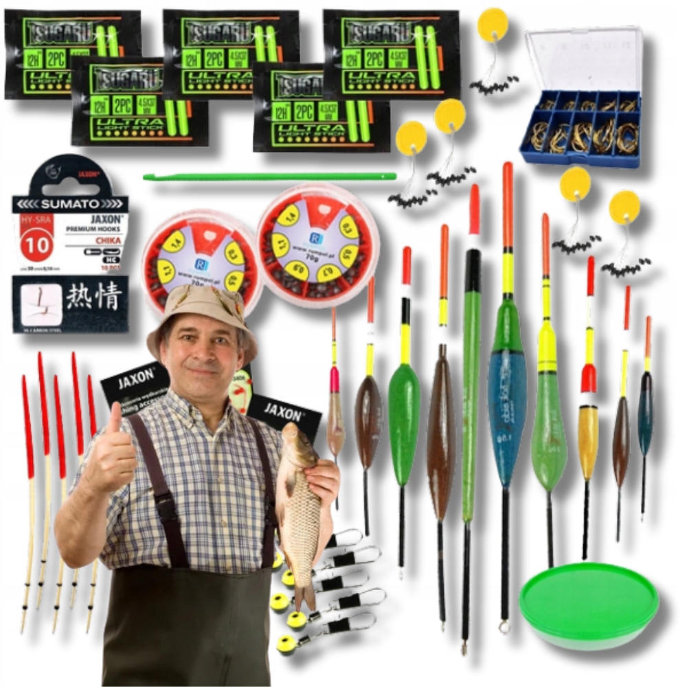 Bohatý rybářský set Příslušenství Na Splávek 91 Ks Jaxon