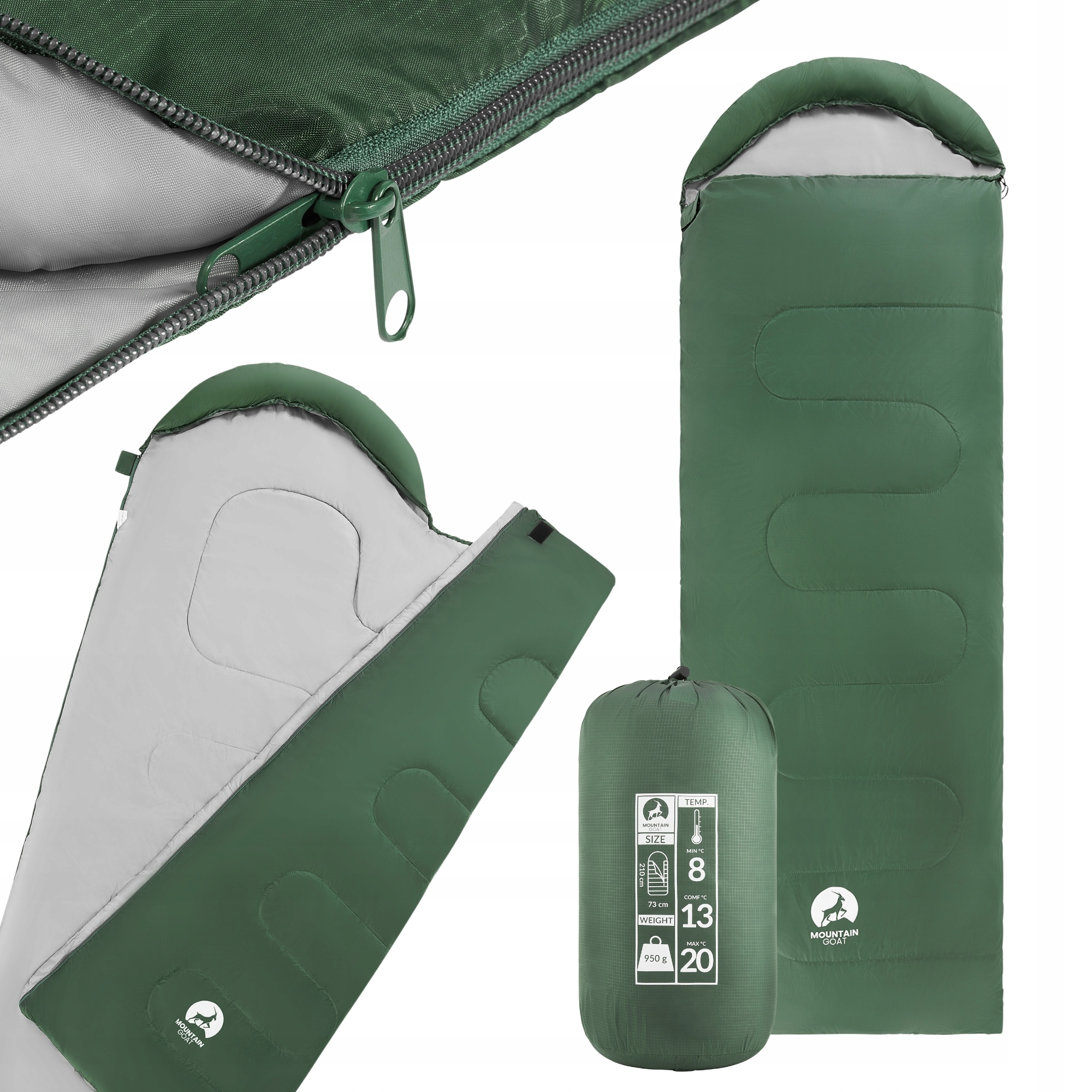 Kempingový Turistický Spací Pytel Mumia, Turistická Přikrývka, Teplá, Lehká Kapuce