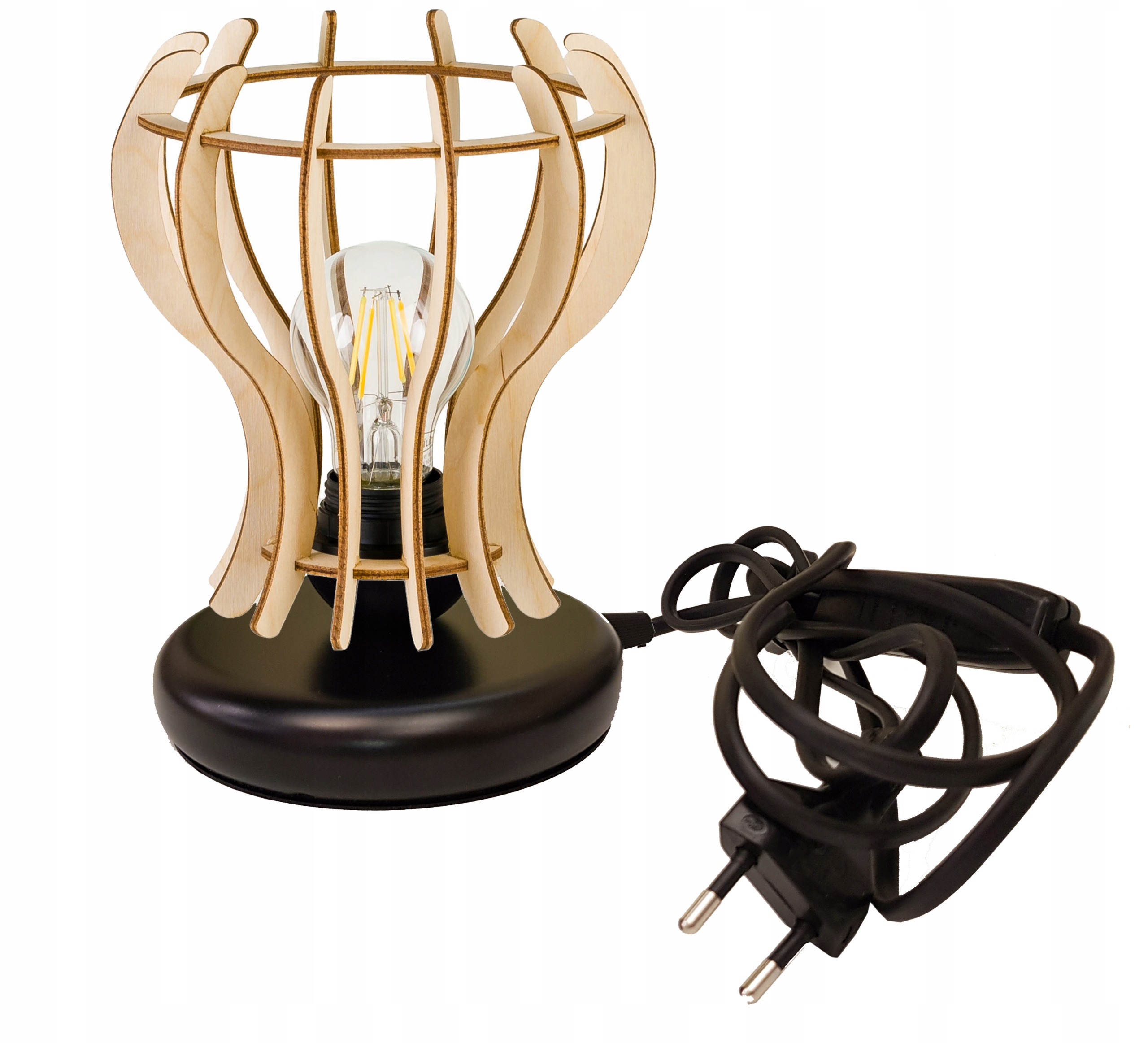 

Lampka nocna Lampa stołowa loft na led E27 Drewno