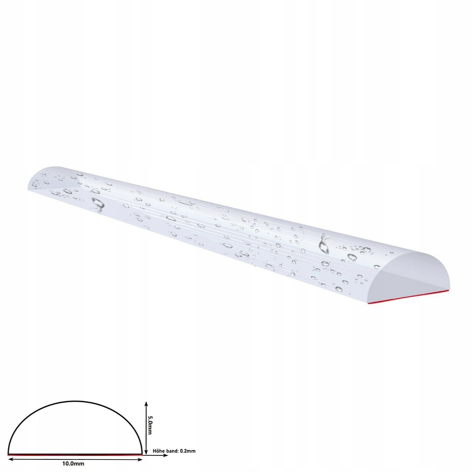 Próg Akrylowy samoprzylepny prysznicowy 10x5 130cm Typ uszczelnianie