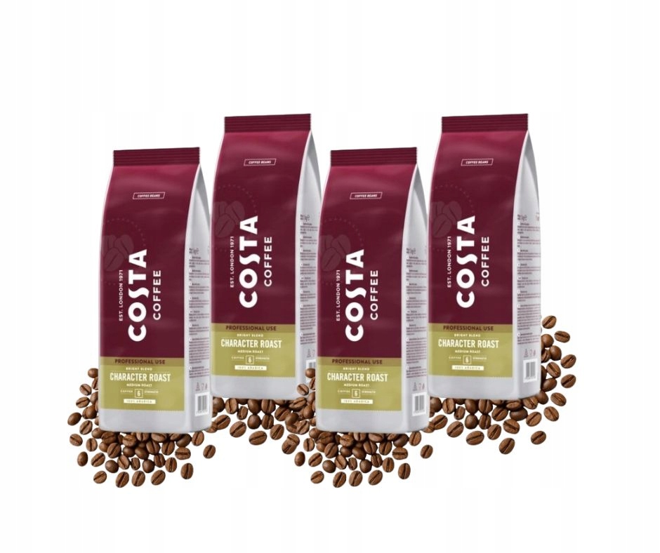 Levně Káva zrnková Costa Pro sada Bright Blend sada 4x1 kg