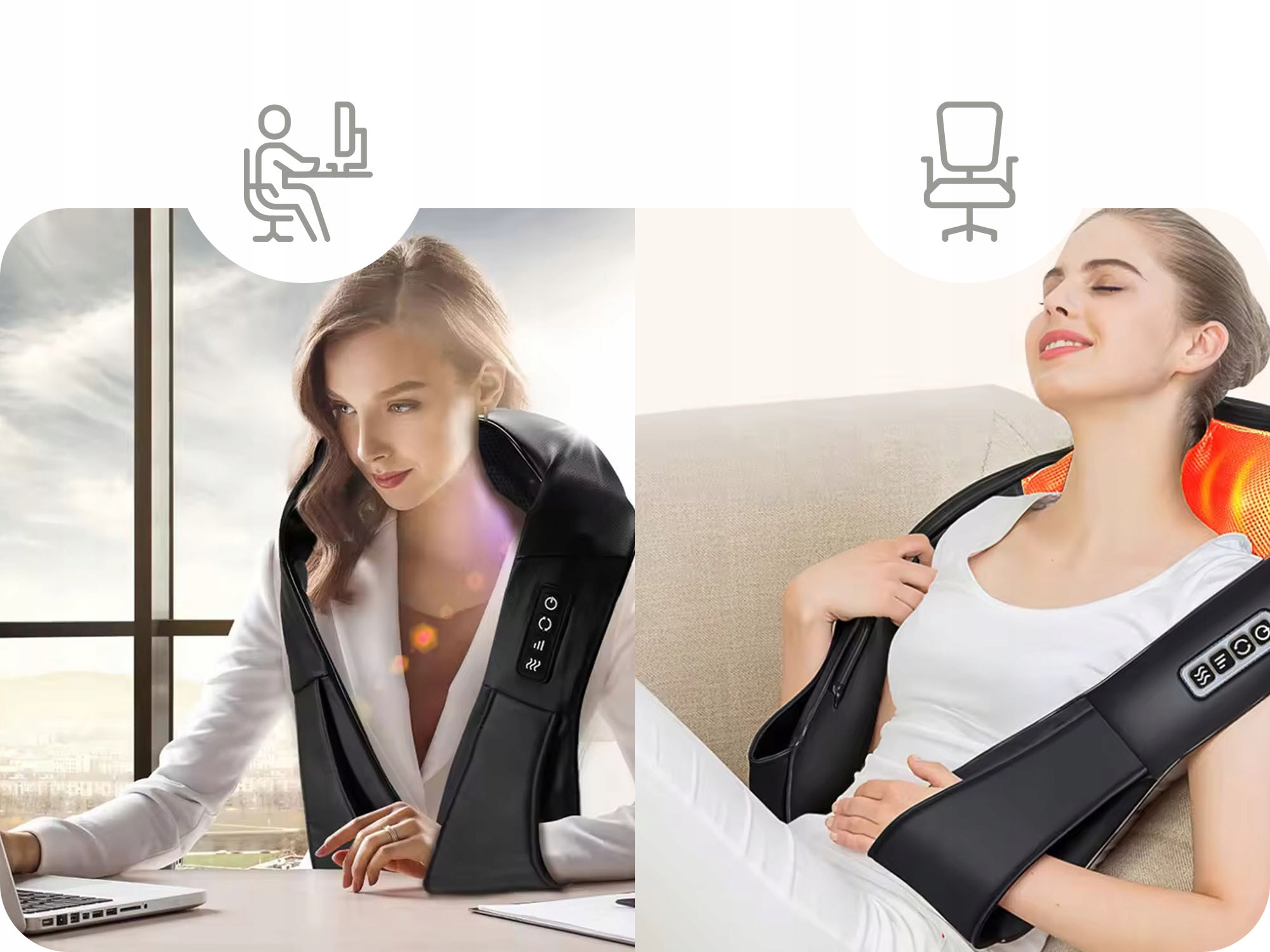 MASAŻER SHIATSU KARKU SZYI CIAŁA PODUSZKA MASUJĄCA DO MASAŻU + 2 ŁADOWARKI Stan opakowania oryginalne