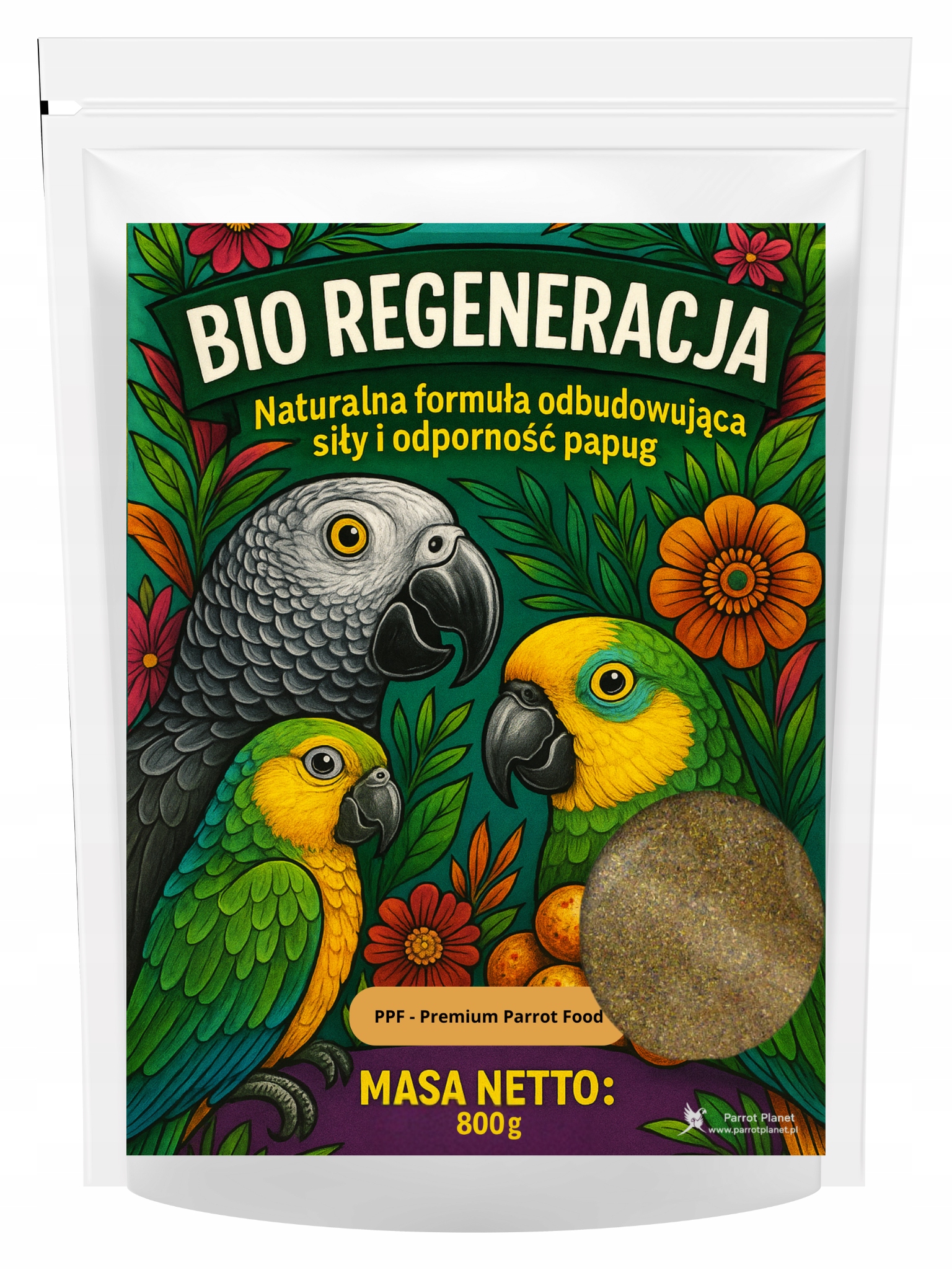 Bio Regenerace Přírodní formulace obnovující sílu a odolnost papoušků 800 g