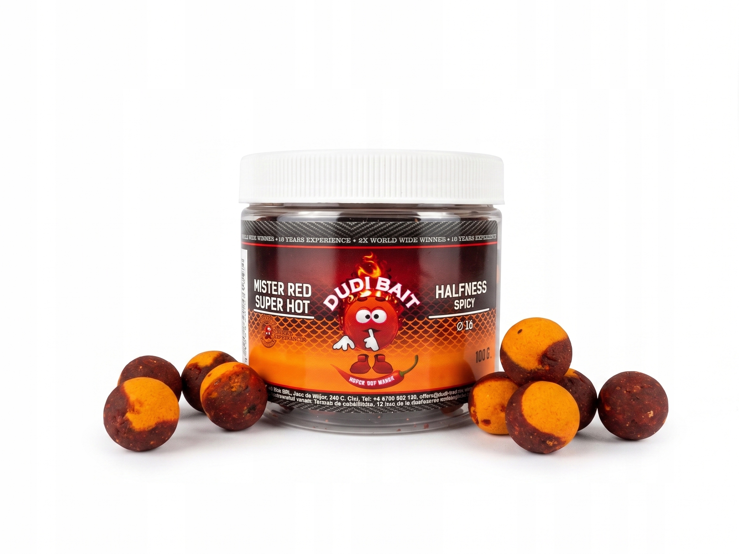 Kulki Haczykowe Dudi Bait Połówki Spicy Hot Fish 14 mm Pop Up/sinking