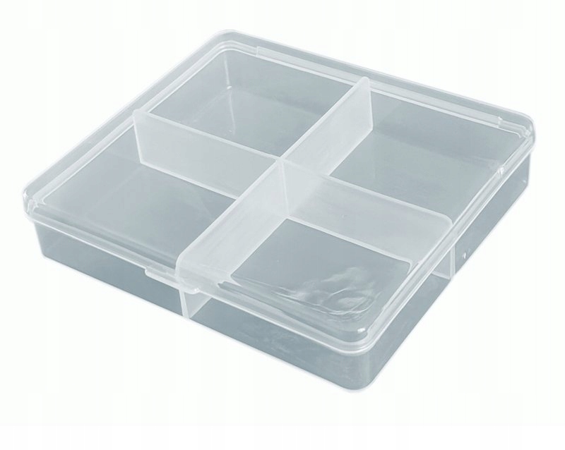 Organizer pojemnik 4 przegródki prostokątny 9,4 x 8,5 x 2cm