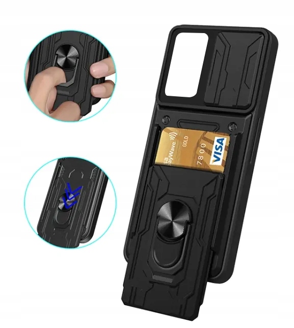 Etui do Realme 10 Pro, Camshield Wallet + SZKŁO Typ plecki