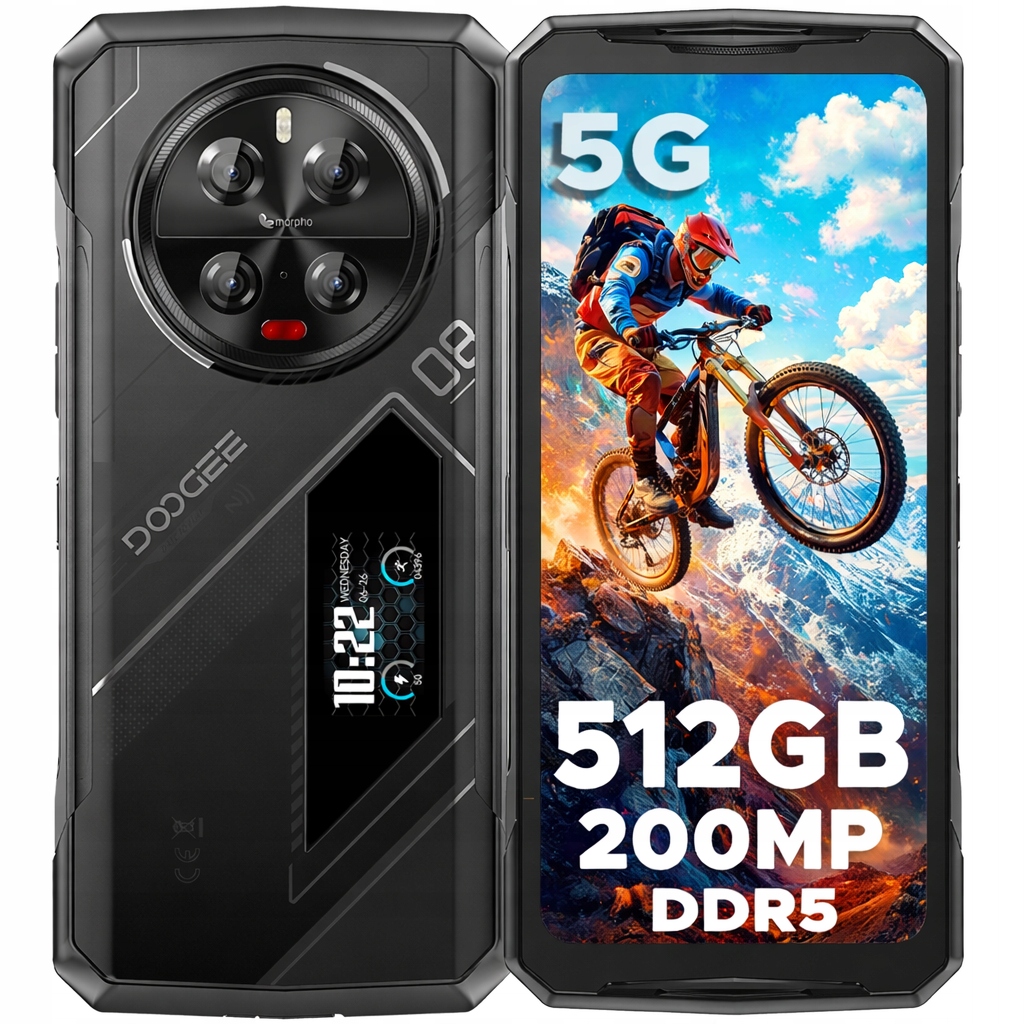 Odolný Smartfón DooGee V40PRO 36GB+512GB 5G, Nfc, Multitool, 8680mAh Čierny